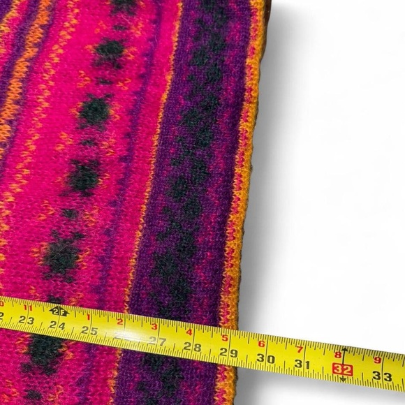 VTG 90s United colors of Benetton mohair geometric fair isle sweater 48 womens M - Picture 6 of 7